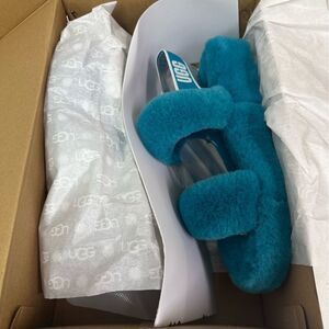 New Ugg Oh Yeah Slide Sandal Slippers Aqua Blue
